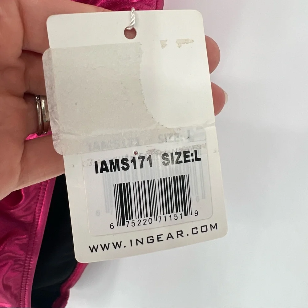NWT‎ InGear Metallic High Cut Fuchsia Pink One Piece Swimsuit
